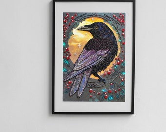 DIY Bead Embroidery Kit Black raven