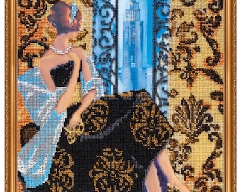 New York Cityscape Bead Embroidery Kit | NYC Skyline Wall Art (300x300mm)