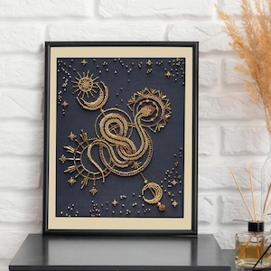 Bead Embroidery Kit Golden talisman Snake