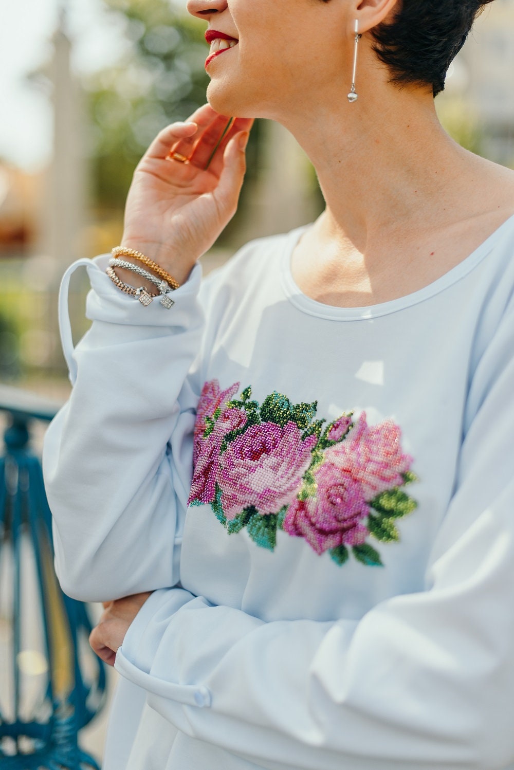 Blouse With Roses - Etsy