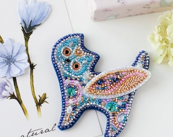 DIY Jewelry making kit cat with wings. Beaded Brooch Pin,Beaded Animal kits,Brooch making, Do it yourself, Embroidery Pattern