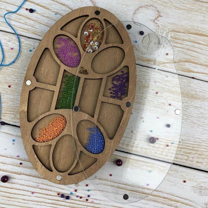 Wood bead organizer Seed bead storage Etsy