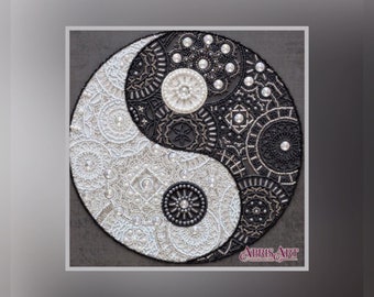 DIY Bead Embroidery Kit Balance ,Deco ScenesDIY embroidery kit Yin Yang,Beaded wall decor,beading projects,Craft Beads,beginner kits