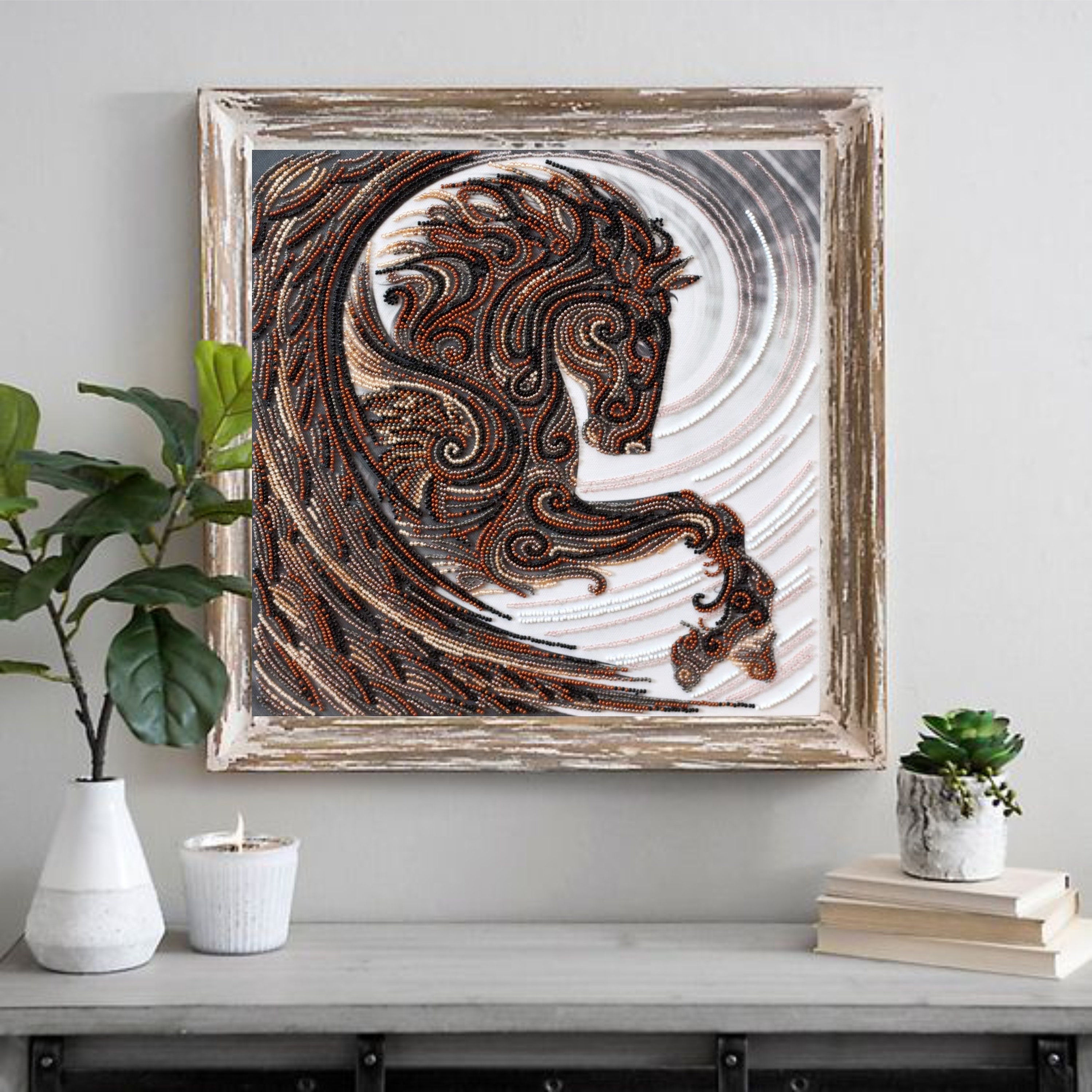 DIY bead embroidery kit.Beaded wall art Etsy