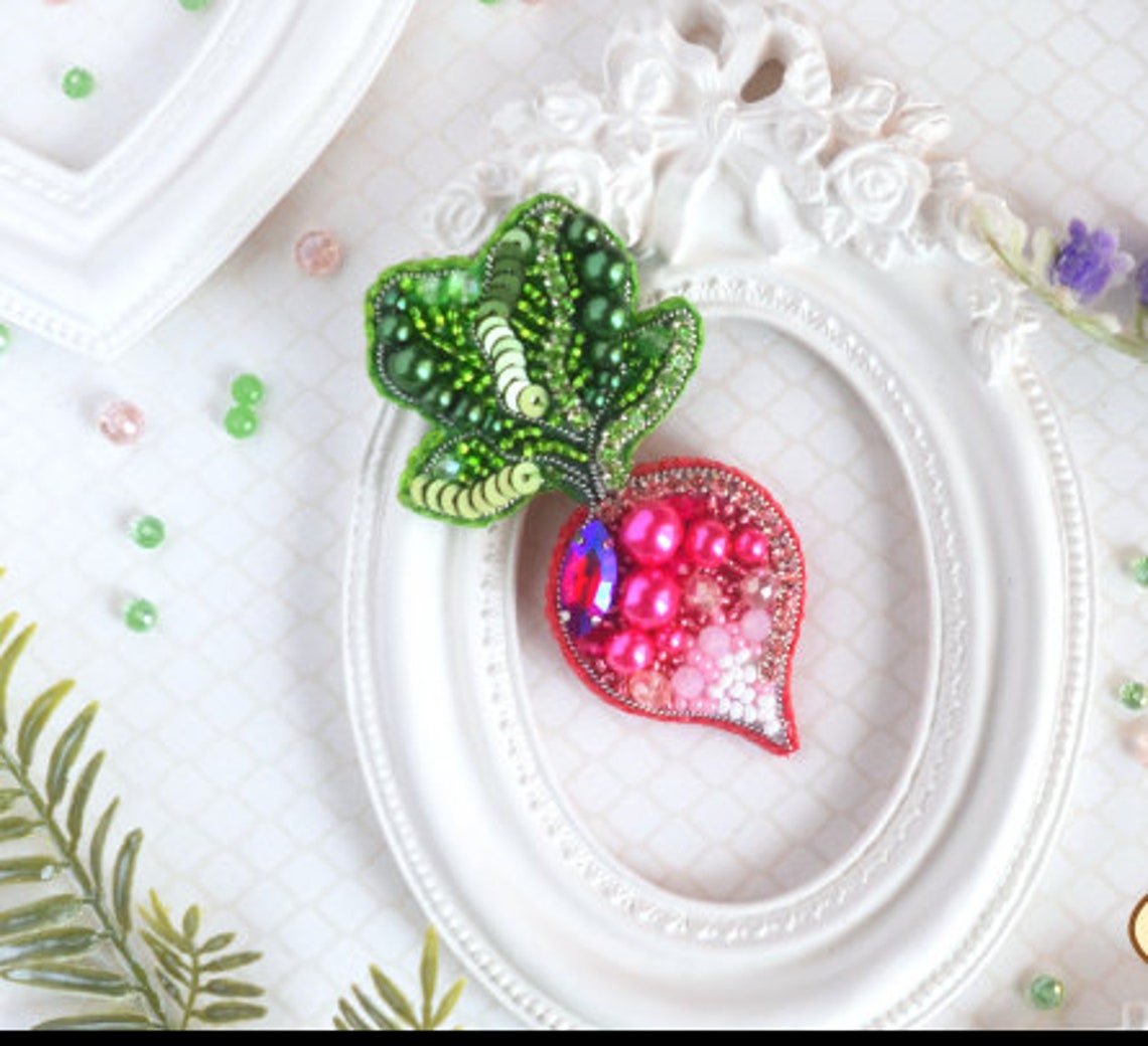 DIY beaded brooch Beaded brooch kit Etsy