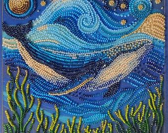 深海の王の刺繍ビーズキット クジラ付き ビーズ刺繍キット アート