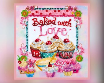 DIY Mid-sized bead embroidery kit Baked with love ,Household stories, Beaded kitchen decor, Bead Art Pictures,  Craft Bead