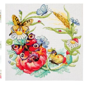 Cross-stitch kits Summer wreath, Embroidery Kit, Ukraine Cross Stitch, Сross Stitch Kits for Beginners, animal cross stitch, embroidery kits