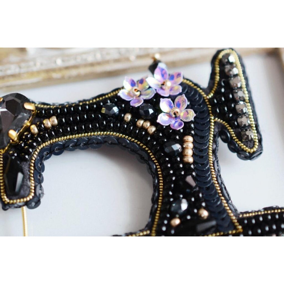 DIY Beaded Brooch Kitdiy Embroidery Kit Etsy