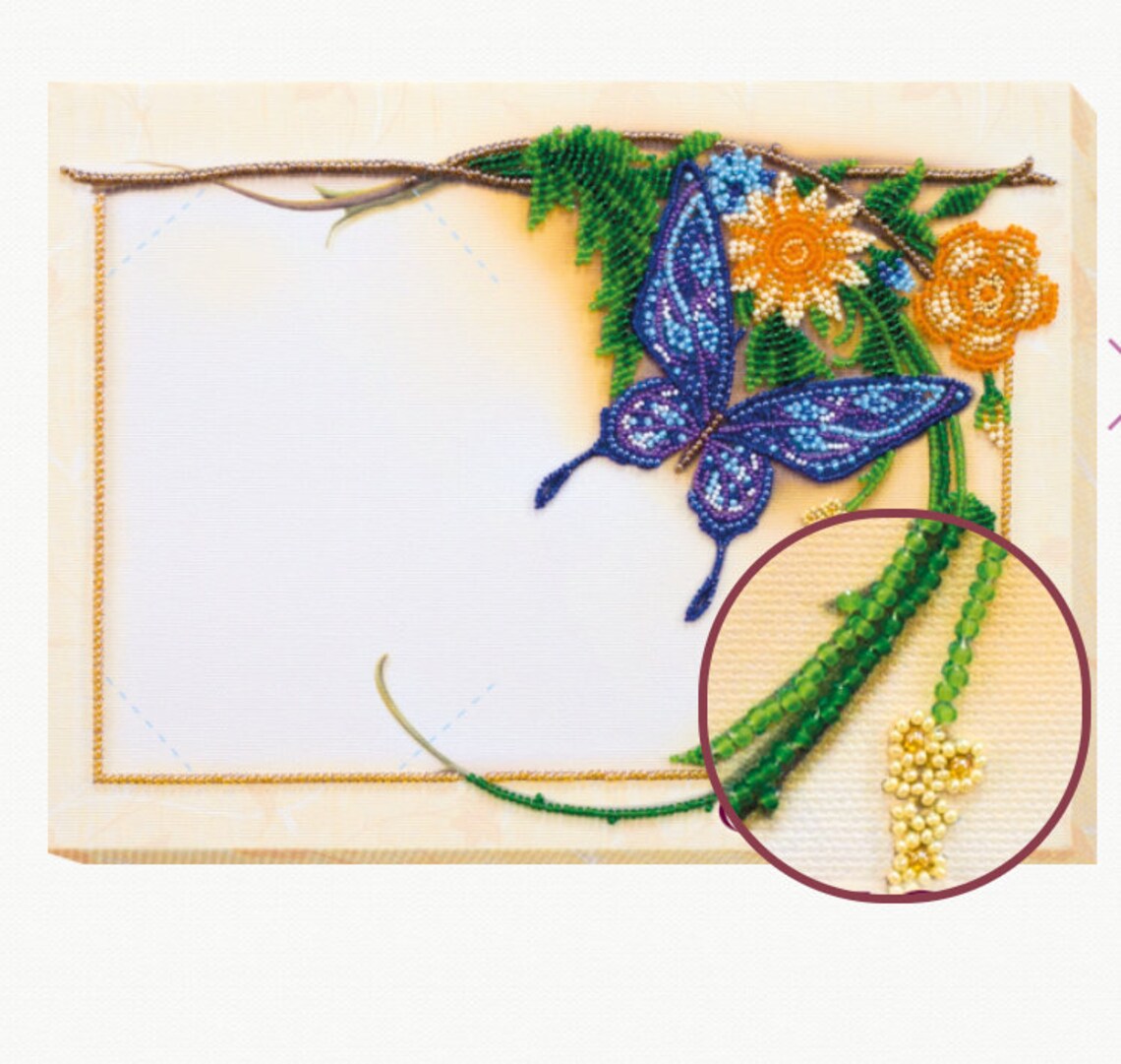 DIY beaded kit Photo Frame.Beaded wall art Etsy