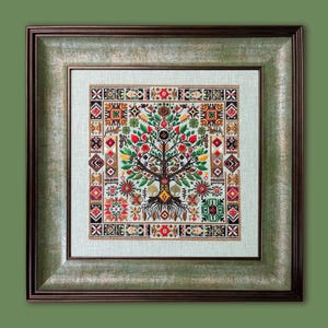 Tree of Life Embroidery Kit | Ukrainian Ornament, DMC Floss, Beads (215×220 mm)