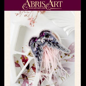 Abris Art jewelry kit package — Angel Wings beaded brooch set AD-202 contents