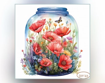 DIY embroidery kit  Summer in a Jar, Bead Art Pictures,Craft Beads , Simple Bead Kit