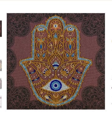 Bead embroidery kit The symbol Hamsa hand embroidery needlework kit -  Price, description and photos ➽ Inspiration Crafts