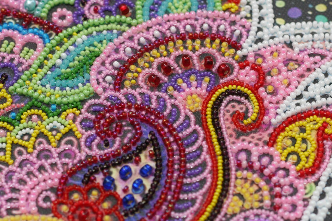 DIY bead embroidery kit.Beaded wall art Etsy