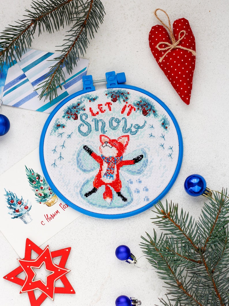 DIY Cross stitch kit.DIY hoop wall art