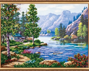DIY bead embroidery kits Mountain morning, Bead Art Pictures,  Craft Beads,  crafts hobbies,  beaded gift ideas