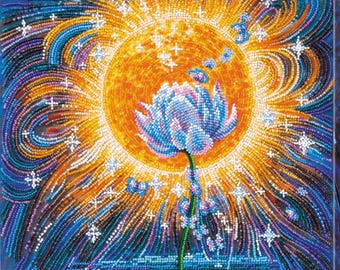 Magical Glow Bead Embroidery Kit | Fantasy DIY Beaded Wall Art on Canvas | Needlework Kit