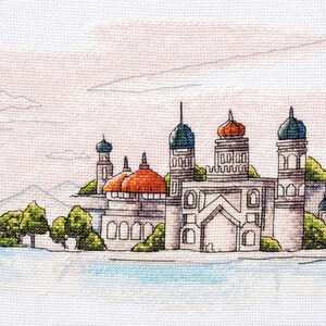 Cross-stitch kits Colorful domes, DIY embroidery kit. Сross Stitch Kits for Beginners, cross stitch kits, wall collage kit