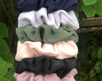 Swim Scrunchies, Water Resistant Scrunchies, Ribbed Texture, Multiple Colours, Hair Accessories, Hair Tie