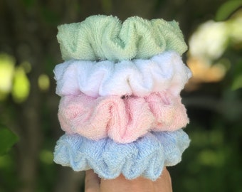 Towel Scrunchies - Bamboo Terry Cloth, Wet Hair Scrunchies, Hair Accessories, Hair Tie, Towel Scrunchie