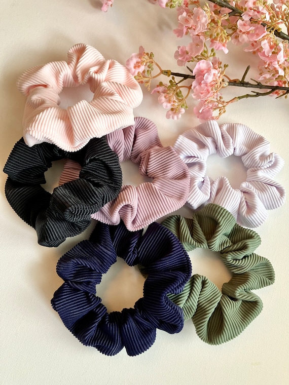 Swim Scrunchies Water Resistant Scrunchies Ribbed Texture Multiple Colours Hair Accessories Hair Tie Etsy