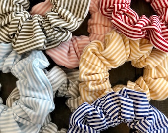 Scrunchies -  Stripe Collection, Bamboo Jersey Scrunchies, Multiple Colours,  Hair Accessories, Hair Tie