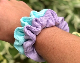 Sweater Knit Scrunchies: Handmade Hair Ties - Lavender & Island Paradise