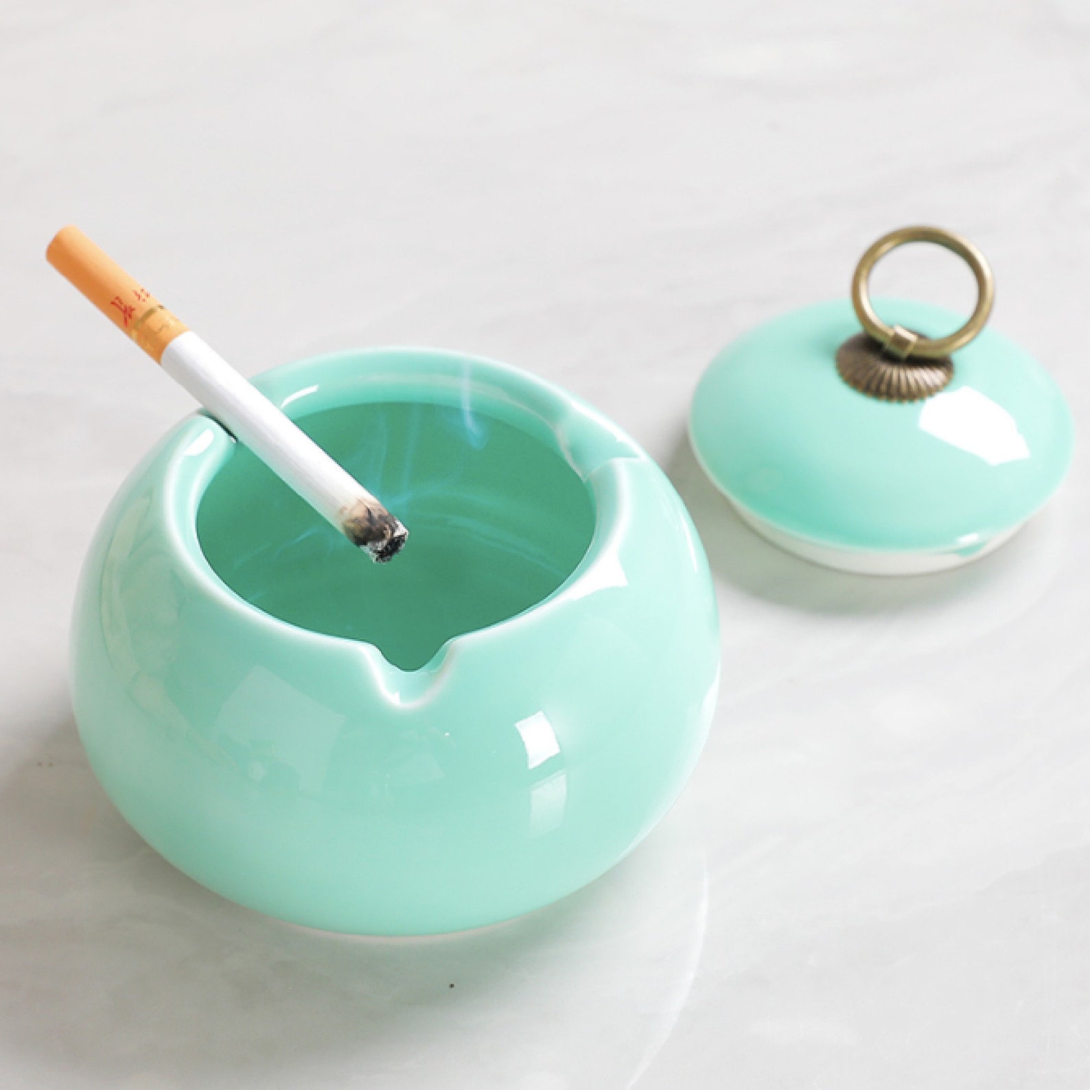 Cute Ashtray with Lid 4.13inch Etsy