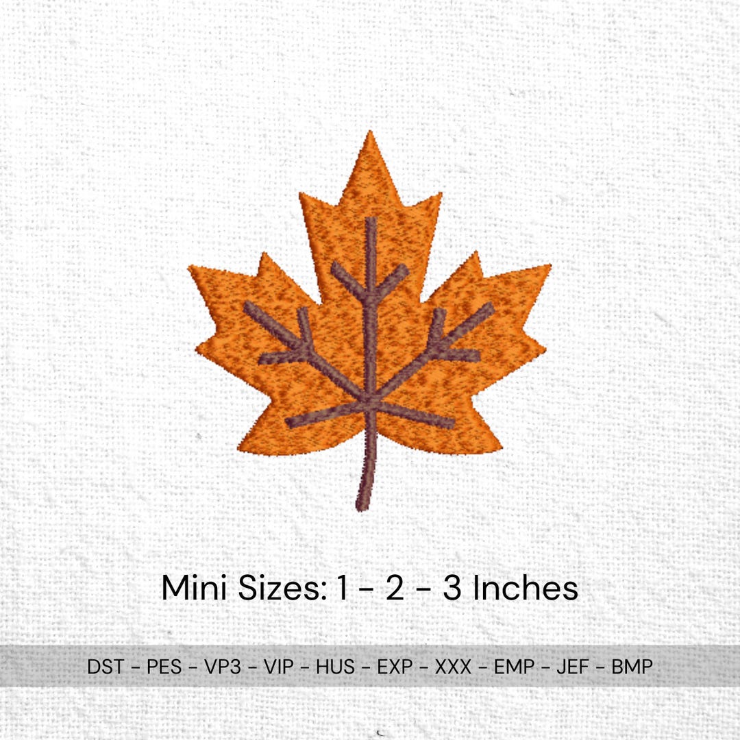 Mini Maple Leaf Machine Embroidery Design – Fall Colors (instant ...