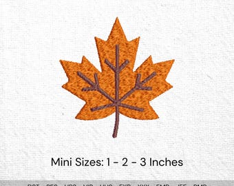 Mini Maple Leaf Machine Embroidery Design – Fall Colors (Instant Download)