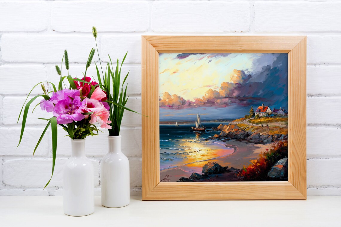 Square Frame Mockup PSD, Wooden Square Frame Mockup, Modern Wood Mockup