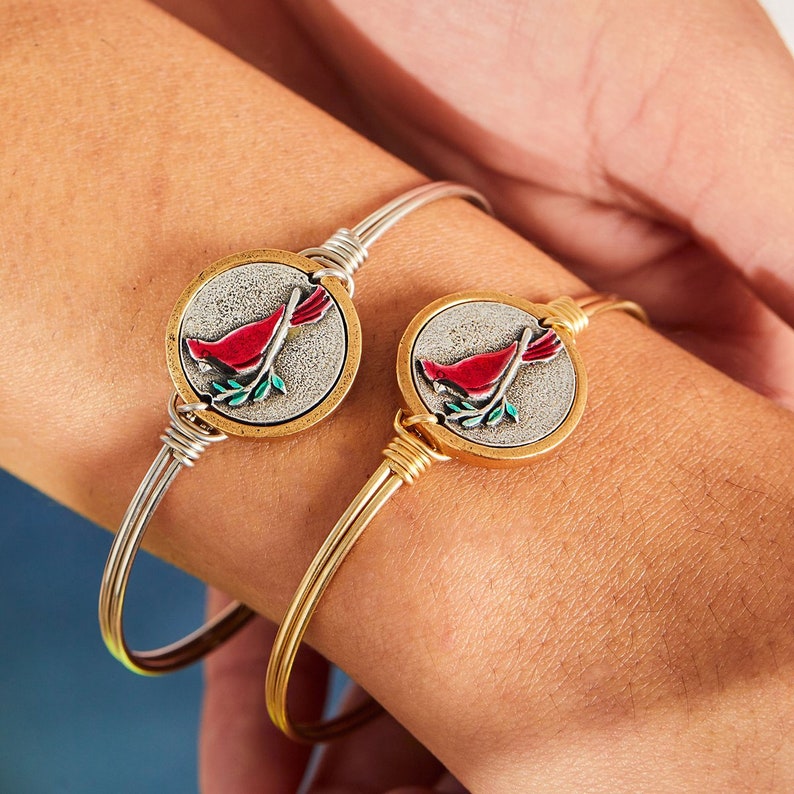 Luca Danni Red Cardinal Bangle Bracelet For Women Etsy