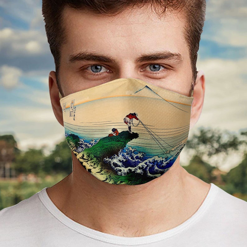 Katsushika Hokusai Japanese Fine Art Face Mask Art Lovers Etsy