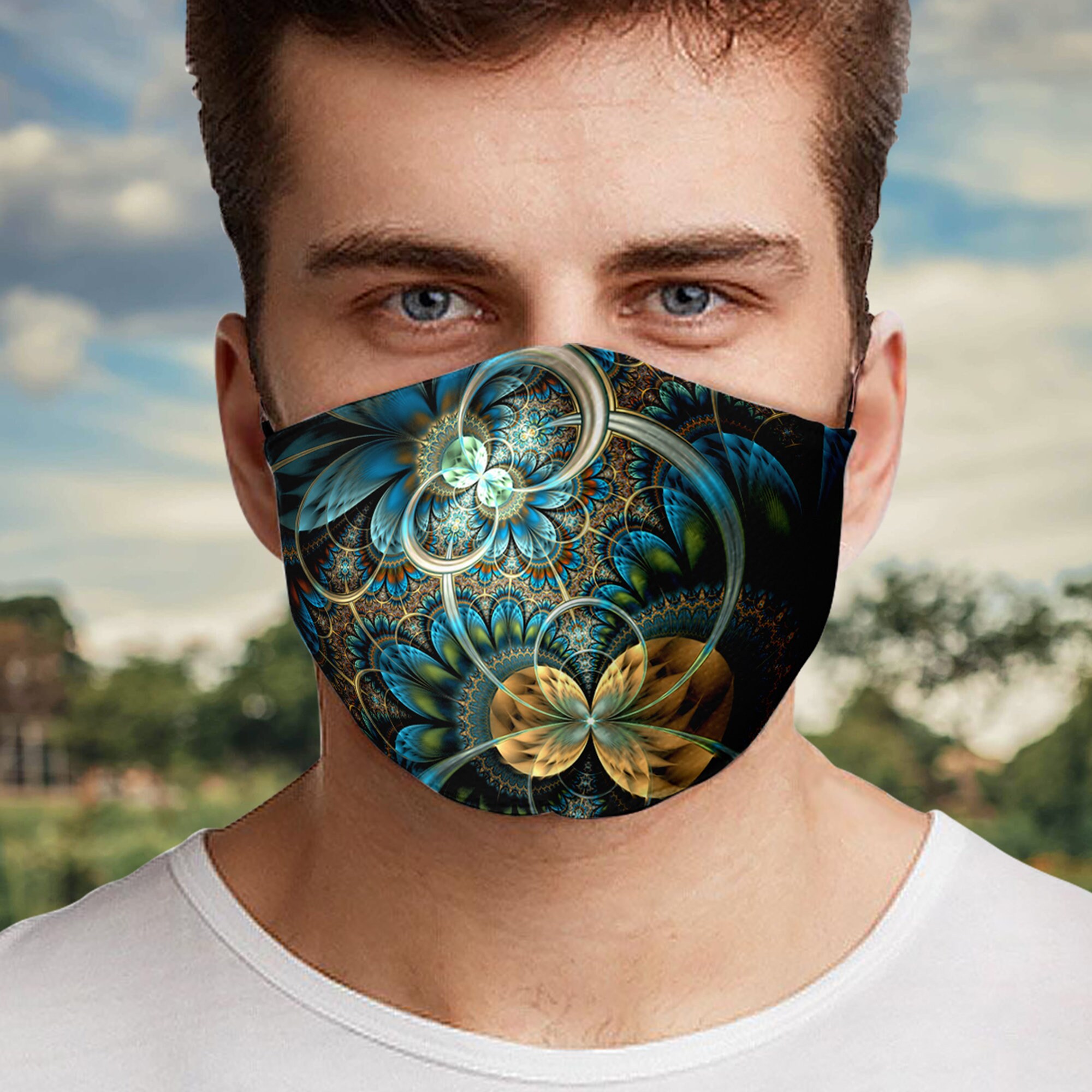 Fantasy Stained Glass Face Mask Mask With Replaceable PM2.5 Etsy