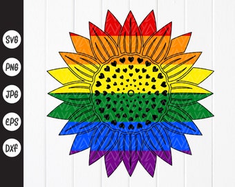 Download Rainbow Sunflower Etsy