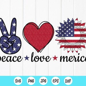 平和と愛のアメリカ svg、7 月 4 日の svg、7 月 4 日のメガネ、昇華米国旗デザイン、退役軍人の日 svg、Cricut 用のファイルの即時ダウンロード