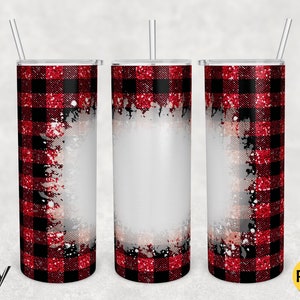 20oz Skinny Tumbler Christmas Glitter Buffalo Red Plaid Wrap png Sublimation Design, Buffalo Plaid Tumbler Wrap, PNG File Digital Download