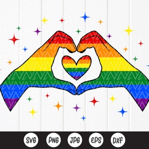 LGBTQ Pride Heart handteken SVG, LGBTQ Pride SVG, Gay Pride SVG, Rainbow Pride SVG, gelijkheid SVG, Pride clipart, Instant Download bestanden voor Cricut
