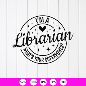 Superpoder bibliotecario SVG: Regalo para amantes de la lectura, ratón de biblioteca, archivos recortados (descarga digital)
