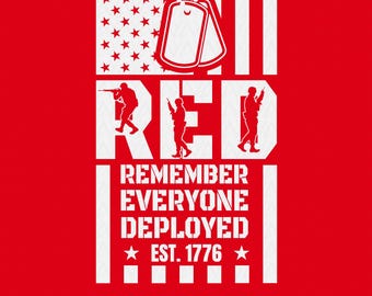 Red Fridays Remember Everyone heeft SVG ingezet: militaire steun patriottisch cadeau, Cricut-bestanden (digitale download)