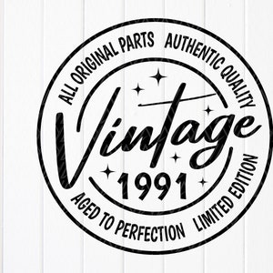 Vintage 1991 svg, 30. Geburtstag Shirt svg, lustiges 30. Geburtstagsgeschenk svg, lustiges 30. Geschenk, fabelhafte 30 svg, Instant Download-Dateien für Cricut