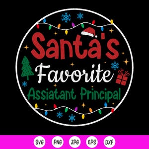 Santa's favoriete adjunct-directeur Svg, adjunct-directeur kerstornament Svg, hoofdcadeau Svg, Instant Download bestanden voor Cricut
