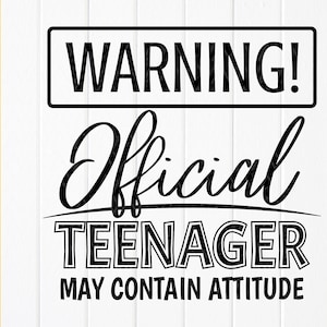 Official Teenager SVG PNG: 13th Birthday Shirt Design,Cricut files(Digital Download)