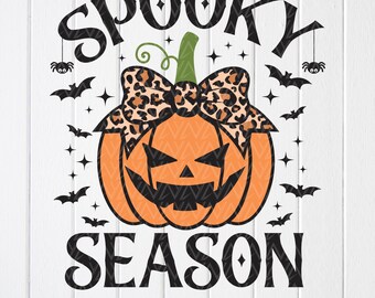 Spooky Season Pumpkin Retro Halloween SVG: gesneden bestanden voor Cricut, sublimatieontwerpen (digitale download)