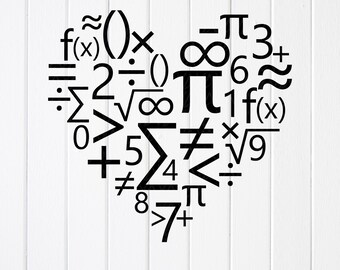 Math Heart SVG PNG: Algebra, Pi Day, Teacher Shirt Design,Cricut files(Digital Download)