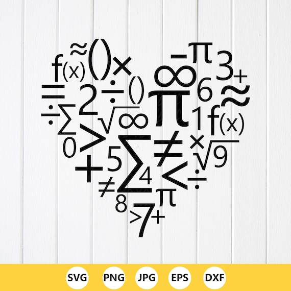 Math Heart SVG PNG: Algebra, Pi Day, Teacher Shirt Design,Cricut files(Digital Download)