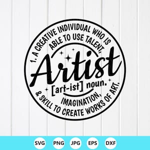 Künstlerdefinition SVG PNG: Geschenk für Kunstliebhaber, Zitat für Maler, Cricut-Datei (Digitaler Download)