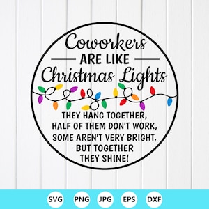 Funny Coworker Christmas Lights SVG:Christmas Ornament Gift Design,Cut files for Cricut,Sublimation Designs(Digital Files)