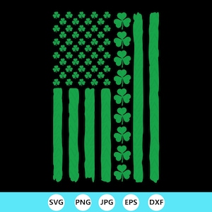 St Patrick's Day Irish American Flag SVG: Shamrock USA Flag, Cricut files (Digital Download)